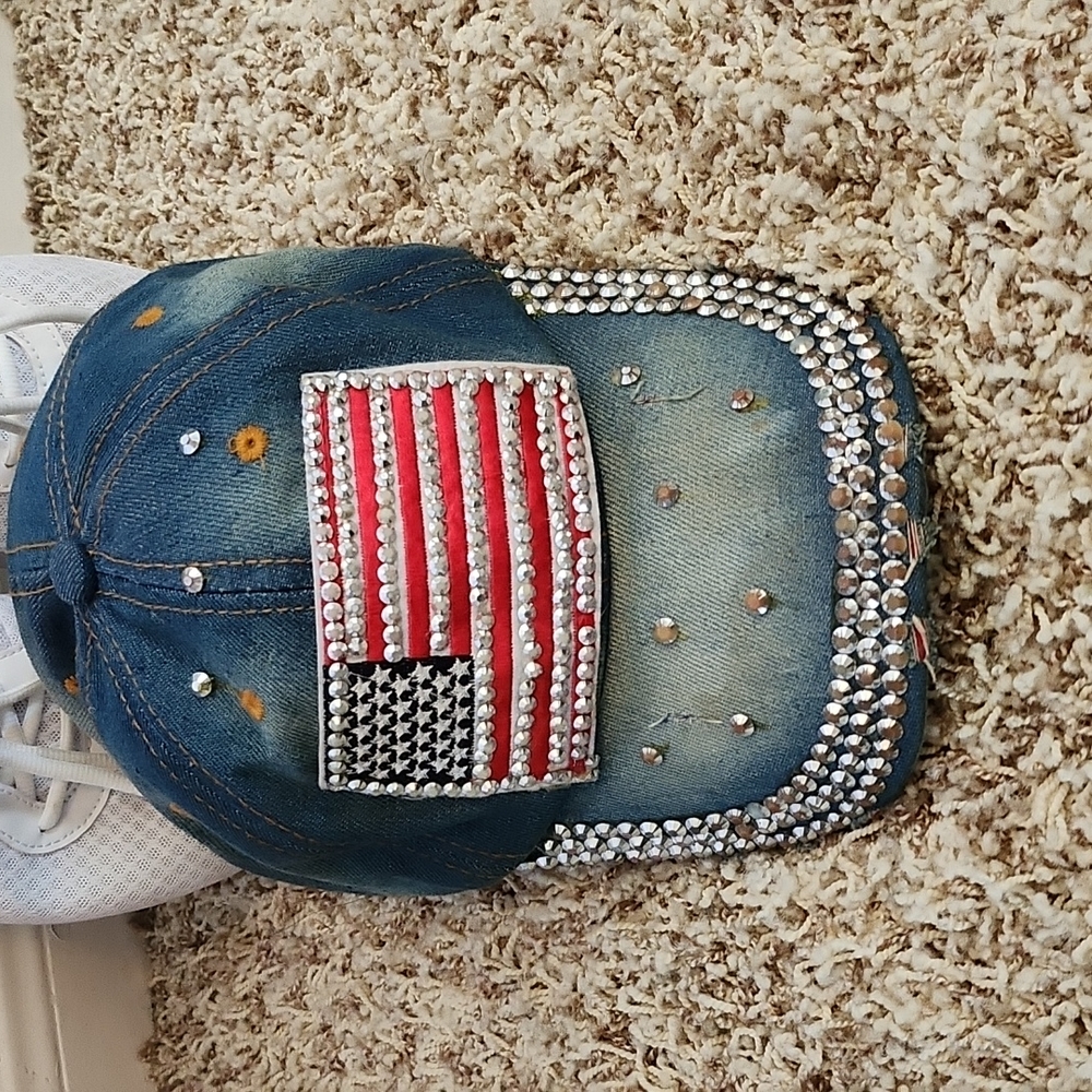 Distressed USA baseball cap